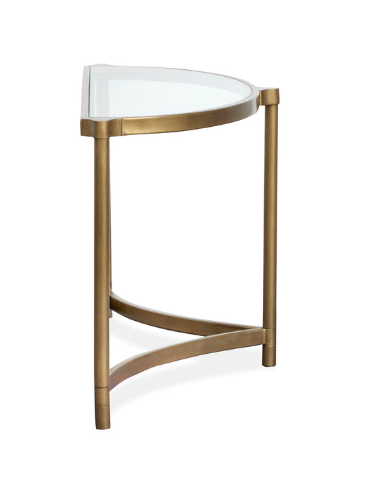 Cassidy - Demilune Sofa Table - Aged Brass And Volakas Classic