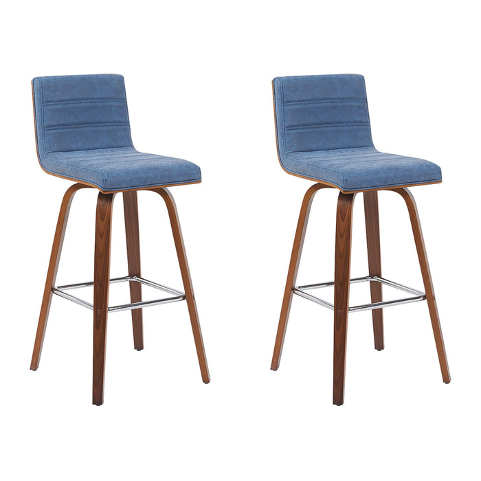 Vienna - Modern Swivel Bar Height Stool - Walnut Finished Wood Frame