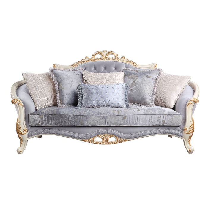 Galelvith - Sofa With 6 Pillow - Gray Fabric