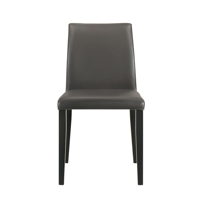 Elyza - Full Back Top Grain Leather Upholstered Wood Dining Chairs (Set of 2)