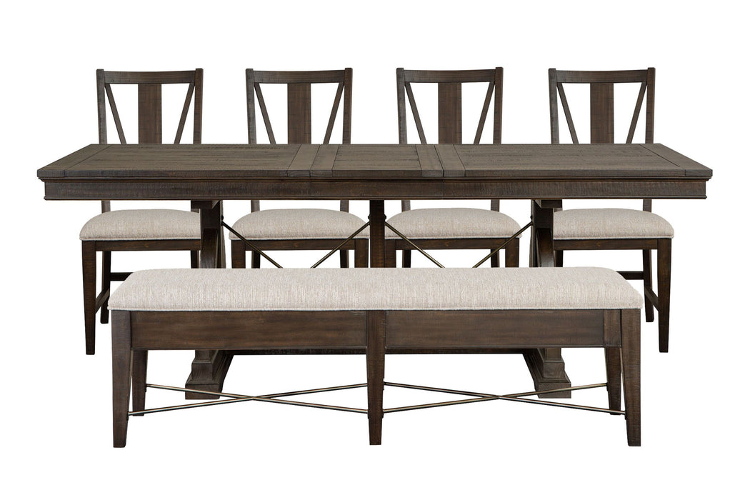 Westley Falls - Extendable Trestle Dining Table Set