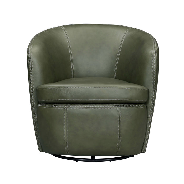 Barolo - 100% Italian Leather Swivel Club Chair (Set of 2)