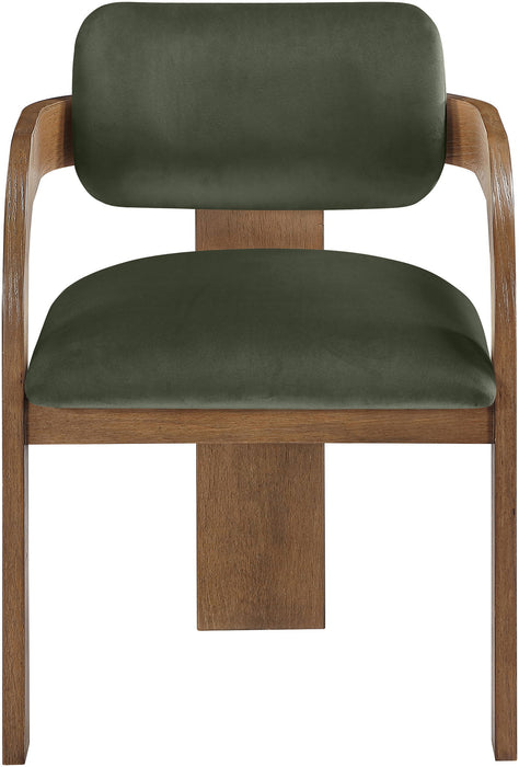 Cedra - Velvet Performance Fabric Upholstered Dining Chair (Set of 2) - Brown Frame