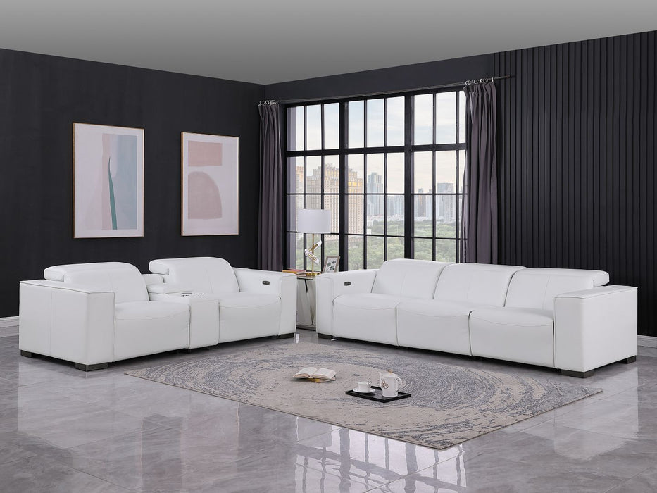 1208 - Leather Reclining Set (Sofa & Loveseat With 5 Power Recliners)