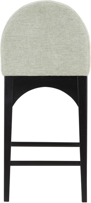 Waldorf - Chenille Stool With Black Legs