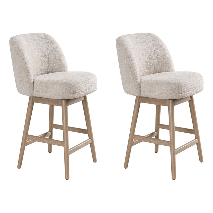 Sadie - Solid Wood Upholstered 26" Counter Height Swivel Barstool