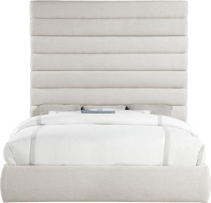 Adam - Linen Fabric Bed With 89" Headboard