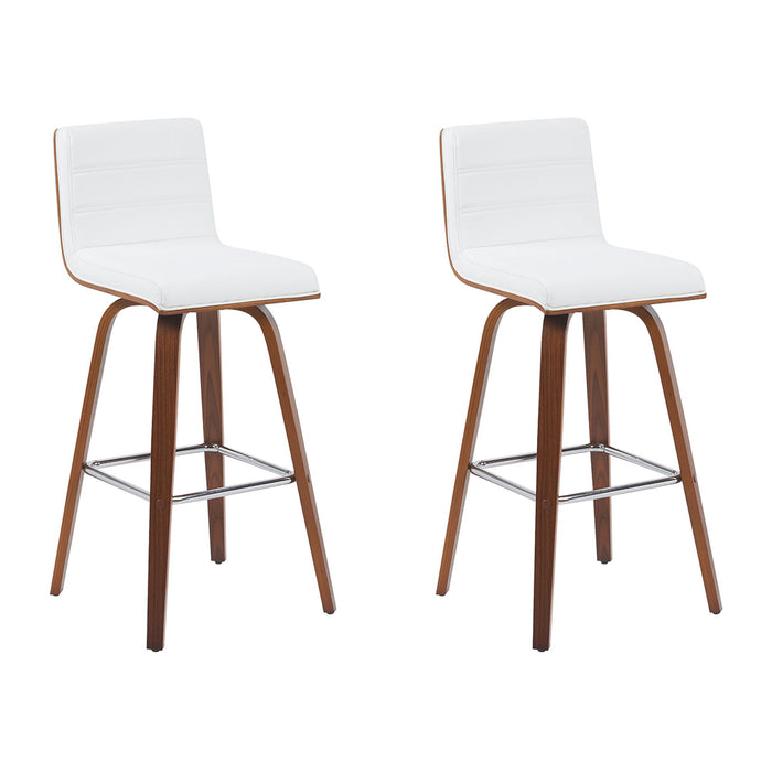 Vienna - Modern Swivel Bar Height Stool - Walnut Finished Wood Frame