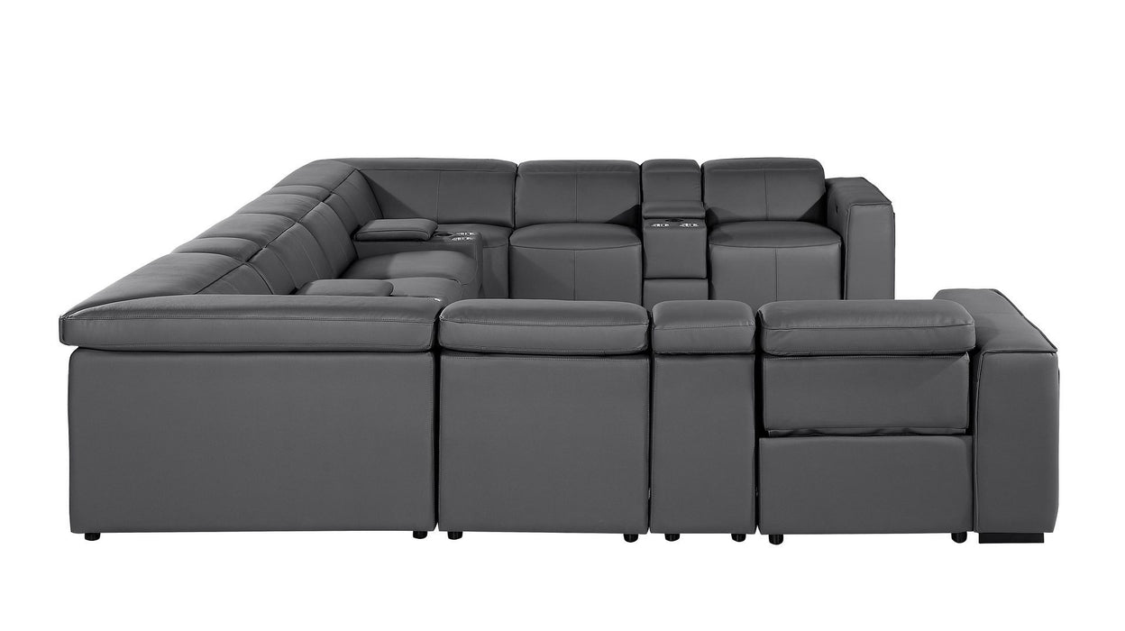 1224 - 12-Piece U-Shaped Sectional Sofa In With 4 Power Recliners & Power Headrests