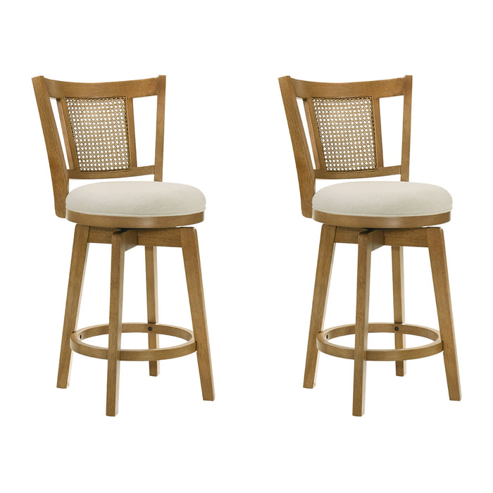 Isla - 30" Amber Glow Bar Height Rubberwood Swivel Barstool