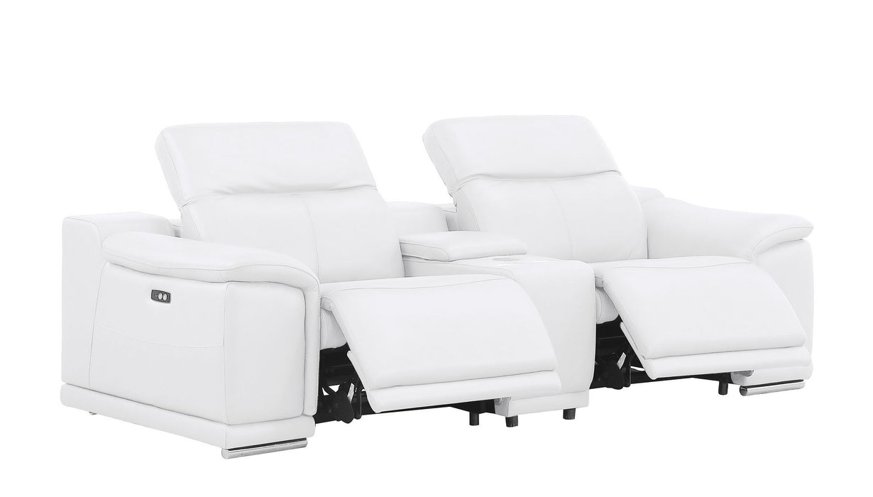 2679 - Power Reclining Sofa, Console Loveseat & Chair Set In Genuine Leather (6 Recliners)
