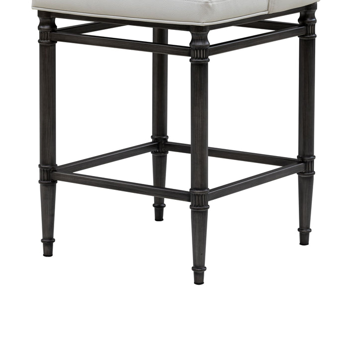 Marvin - Steel Frame Faux Leather Upholstered Counter Height Barstool