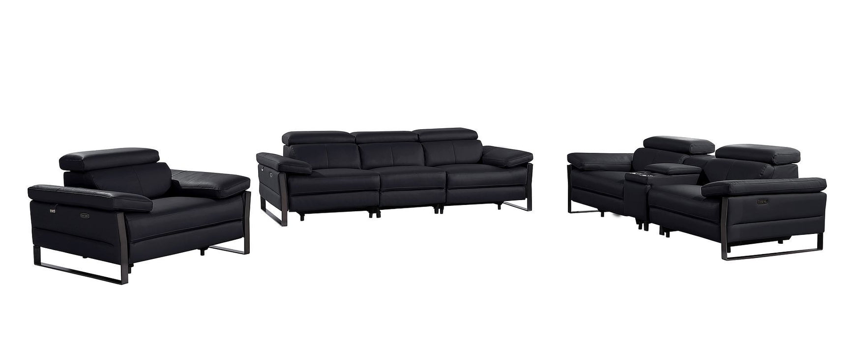 1246 - Modular Power Dual Reclining Sofa, Console Loveseat, And Chair Set With Power Headrests