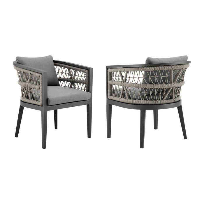 Zella - Outdoor Patio Dining Chair (Set of 2) - Light Gray / Earl Gray