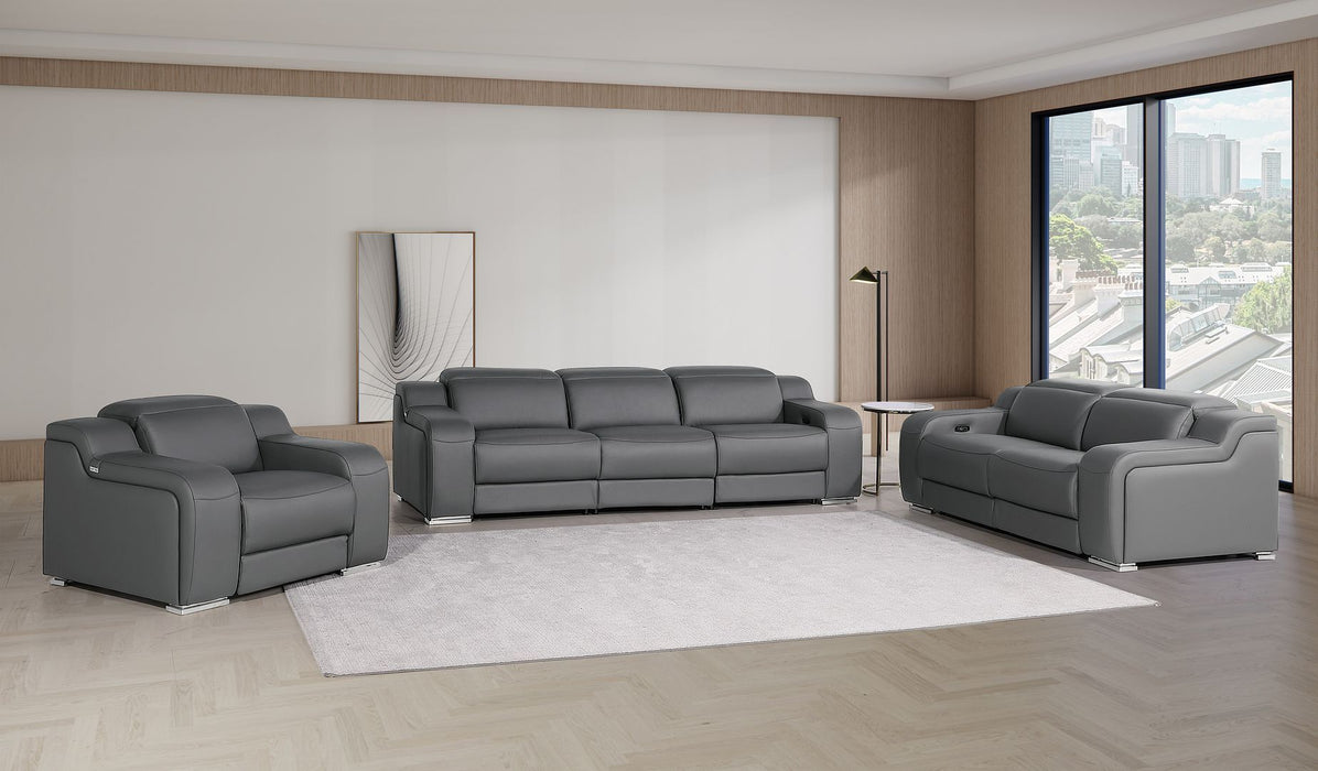 1116 - 6-Piece Modular Power Reclining Sofa, Loveseat & Chair Set In With 6 Power Recliners & Power Headrests