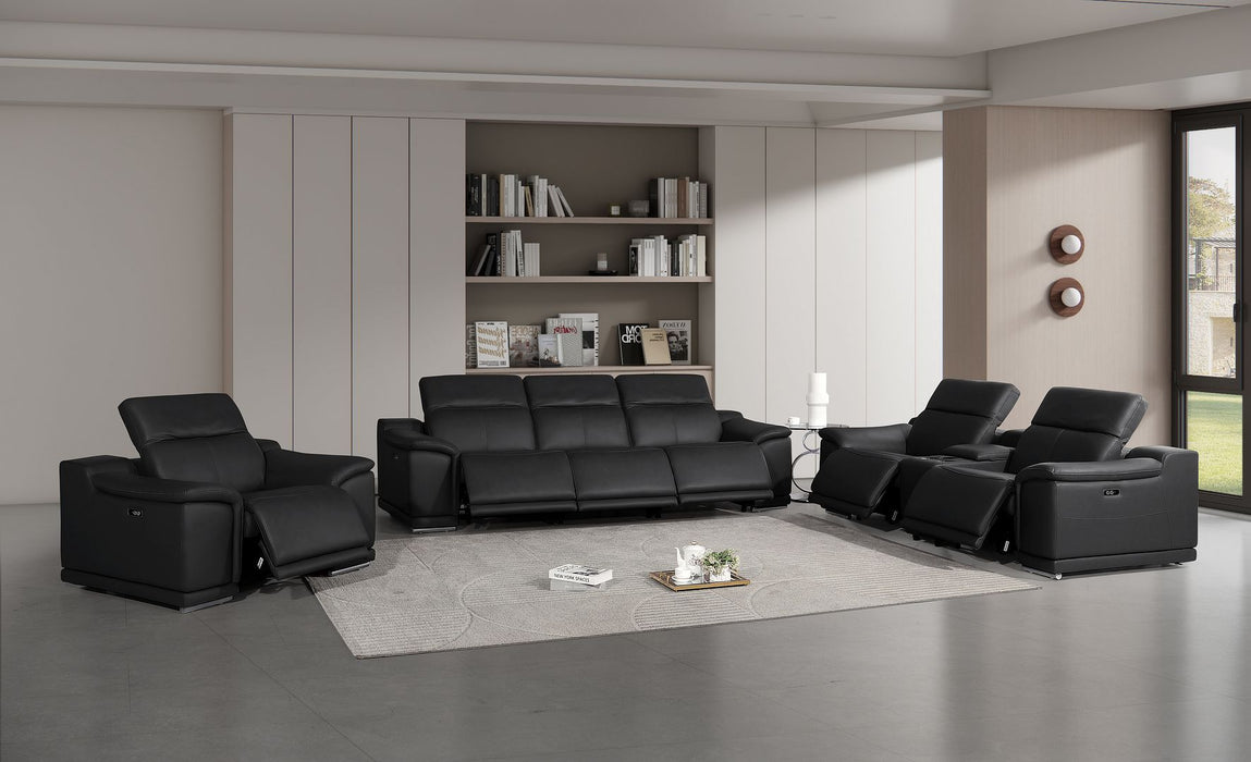 2679 - Power Reclining Sofa, Console Loveseat & Chair Set In Genuine Leather (5 Recliners)