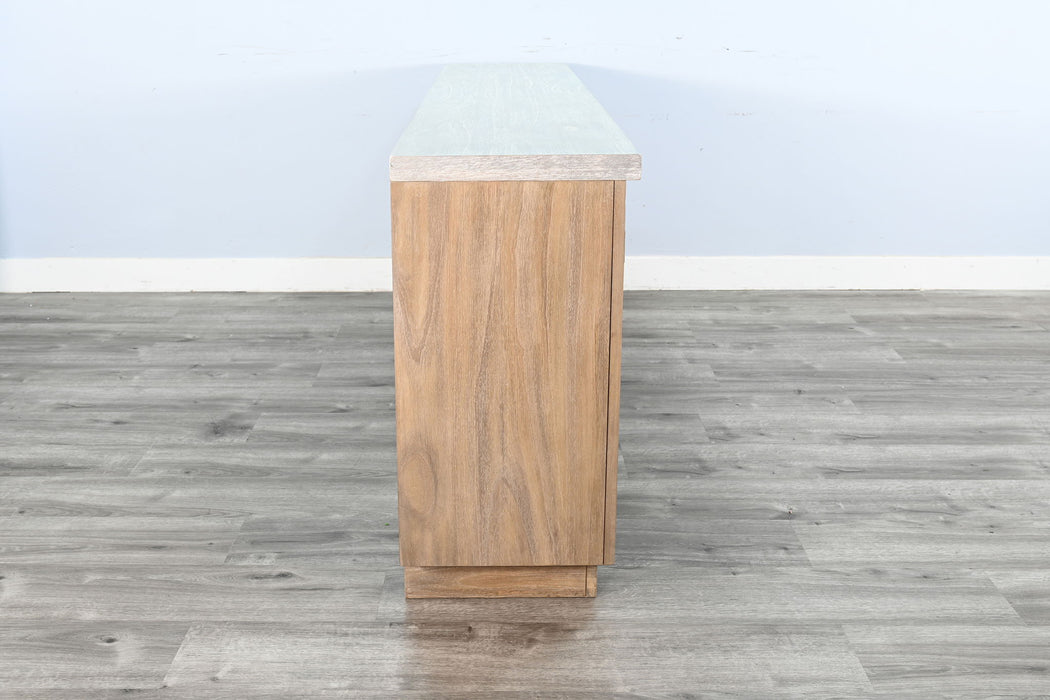 78" Media Console With Electric Fireplace - Light Gray / Wheat