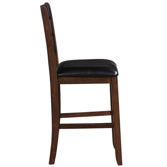 Urbana - Counter Height Chair (Set of 2) - Black Synthetic Leather & Espresso