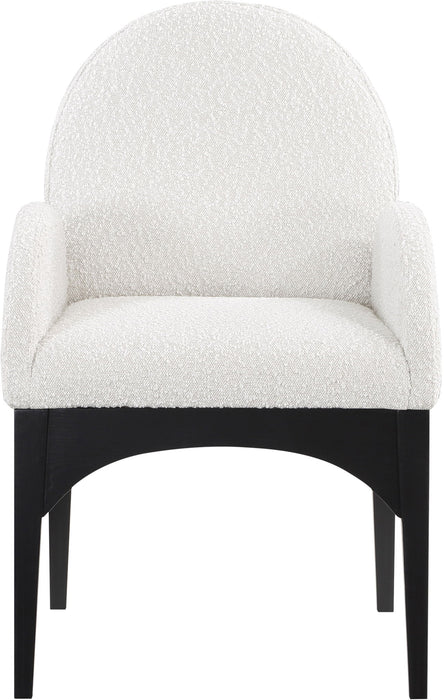 Waldorf - Boucle Dining Arm Chair With Black Legs