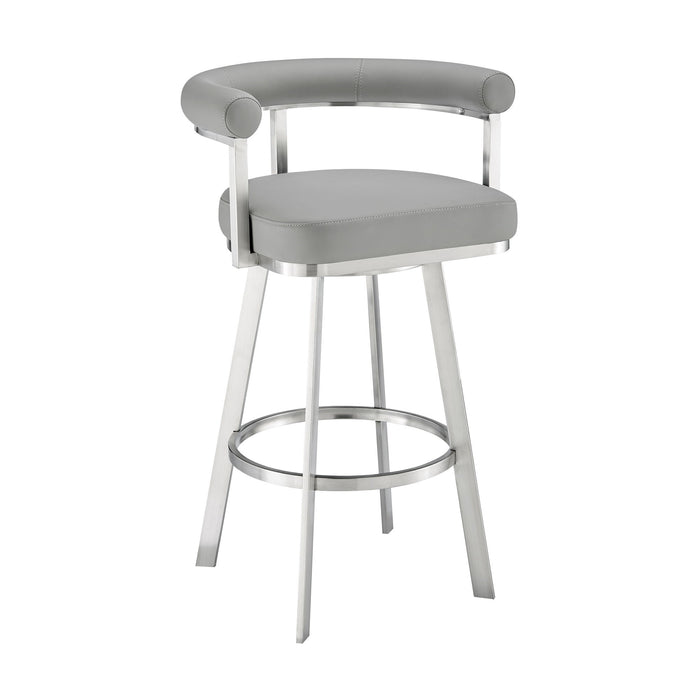 Nolagam - Swivel Bar Stool - Brushed Stainless Steel
