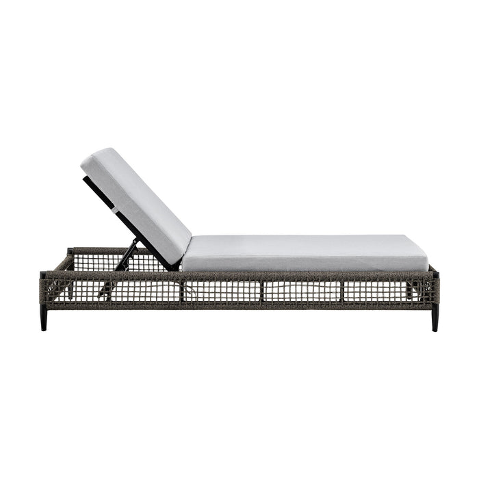 Alegria - Outdoor Patio Adjustable Chaise Lounge Chair In Aluminum With Gray Rope And Cushions