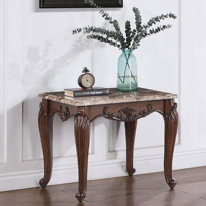Nayla - End Table - Natural Marble Top & Cherry