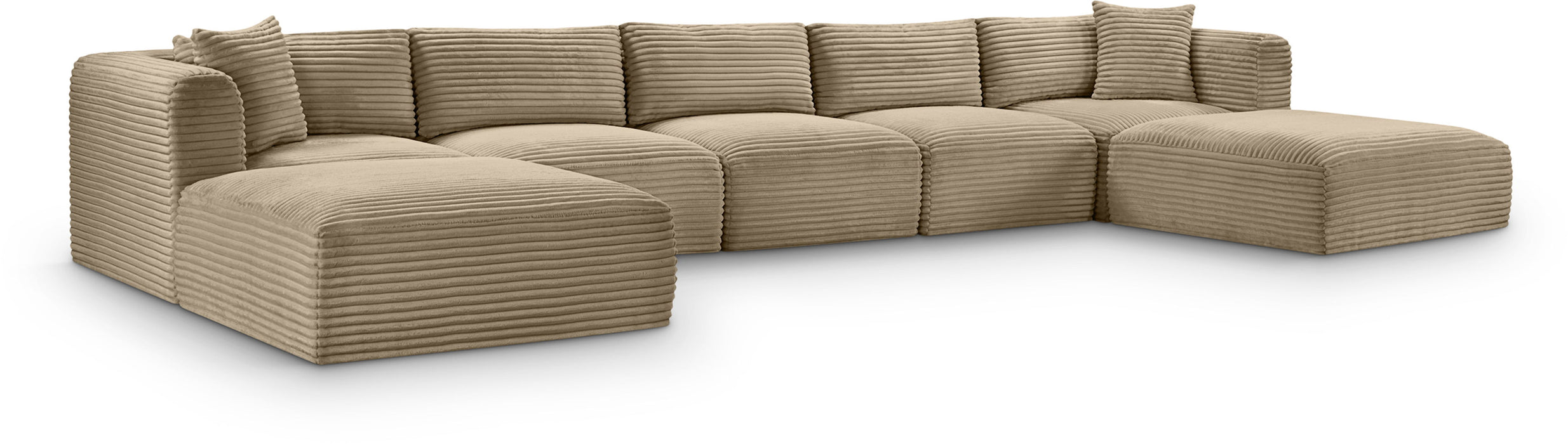 Shaggy - Fabric 7 Piece Modular Sectional With 2 Ottomans