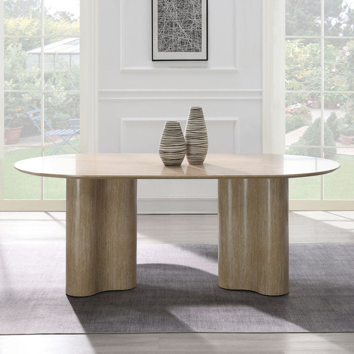 Jirina - Dining Table - Travertine Pattern