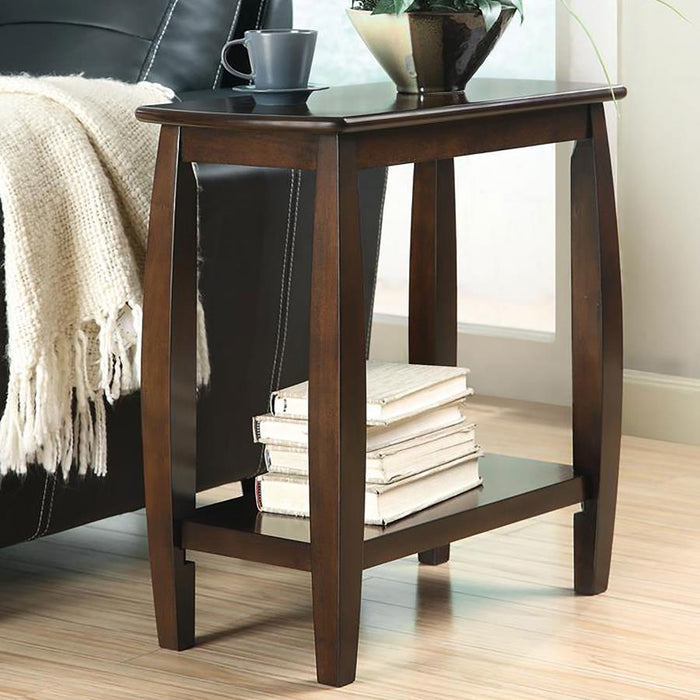 Raphael - 1-Shelf Rectangular Wood Side Table - Cappuccino