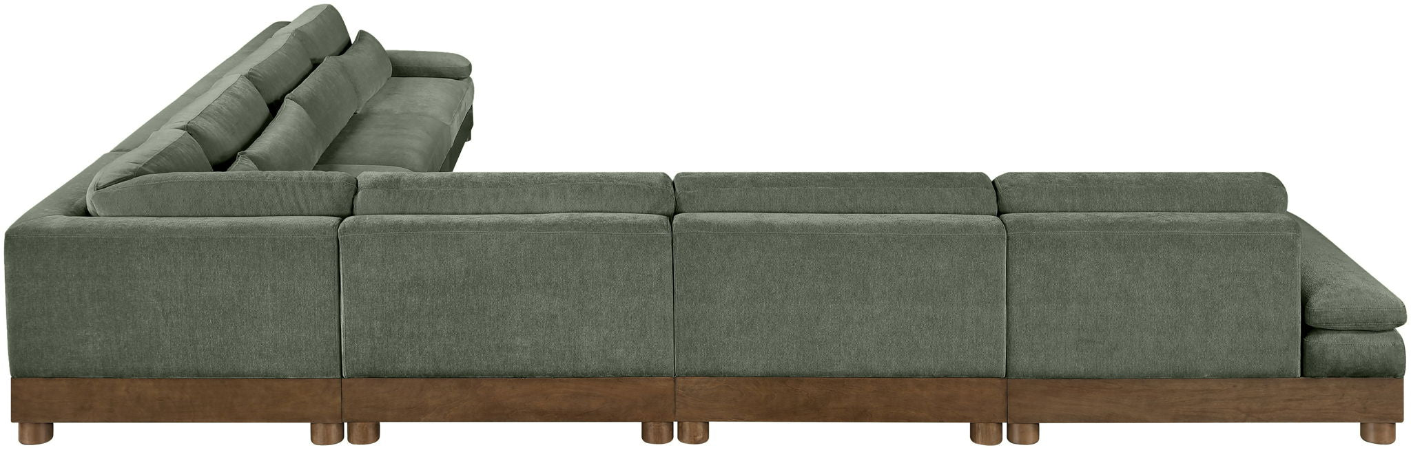 Turin - Chenille Fabric Upholstered Modular Sectional - Green