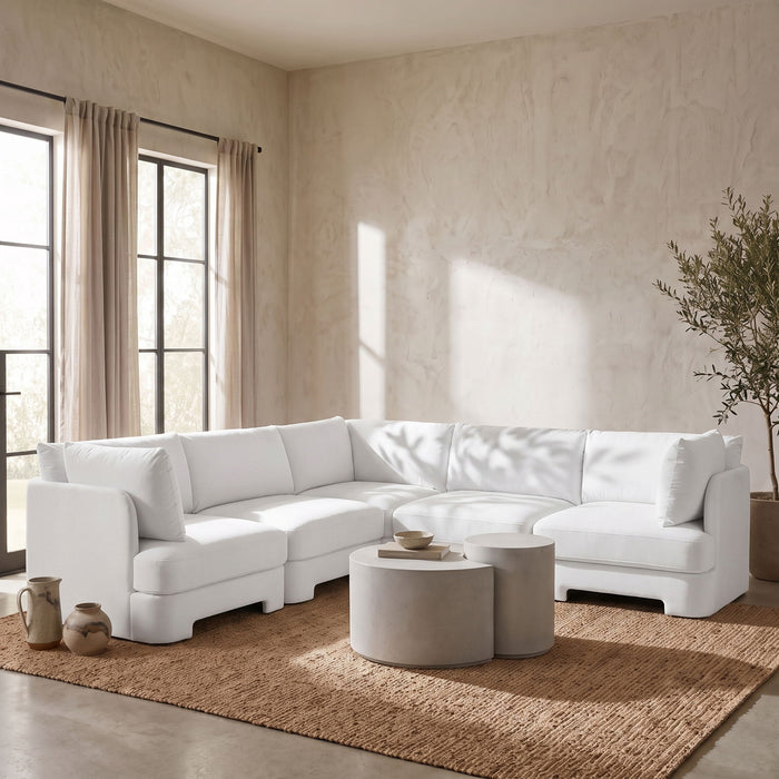 Hammond - Velvet Performance Fabric Upholstered 5 Piece Corner Sectional