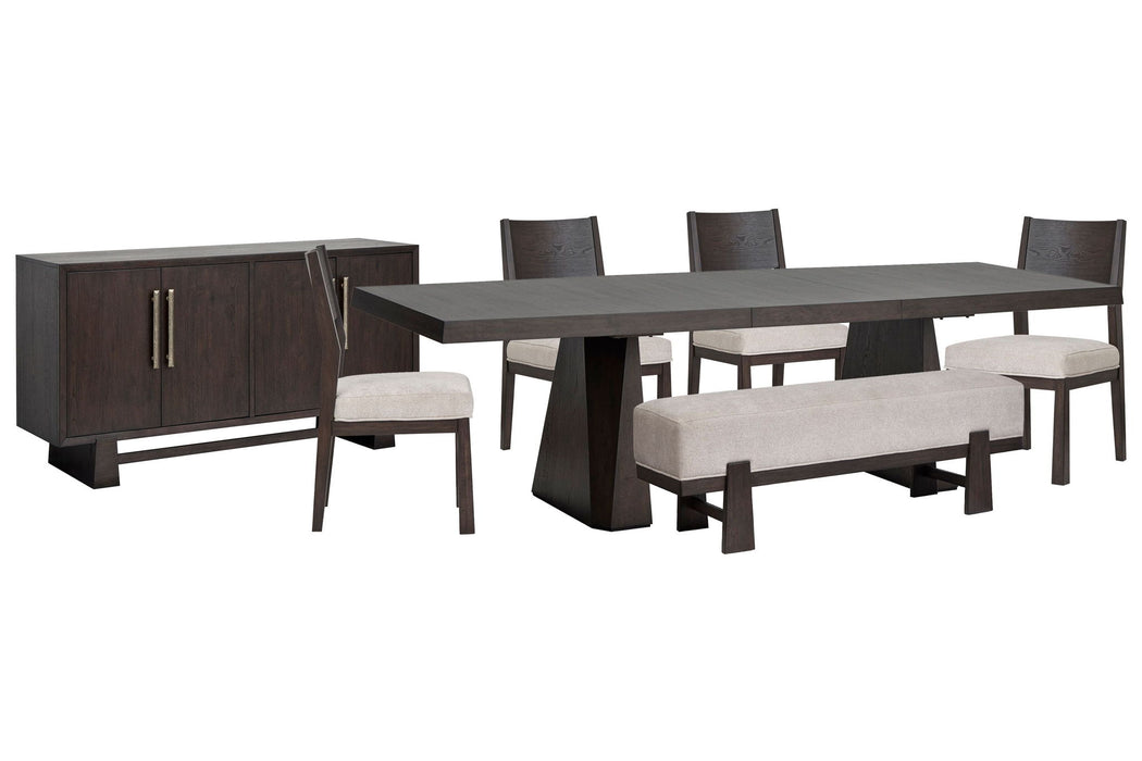 Tauren - 7 Piece Extendable Double Pedestal Dining Table Set