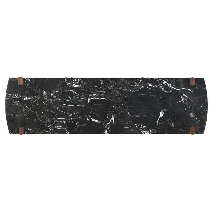 Estella - Server With Marble Top - Black Natural Marble Top & Walnut