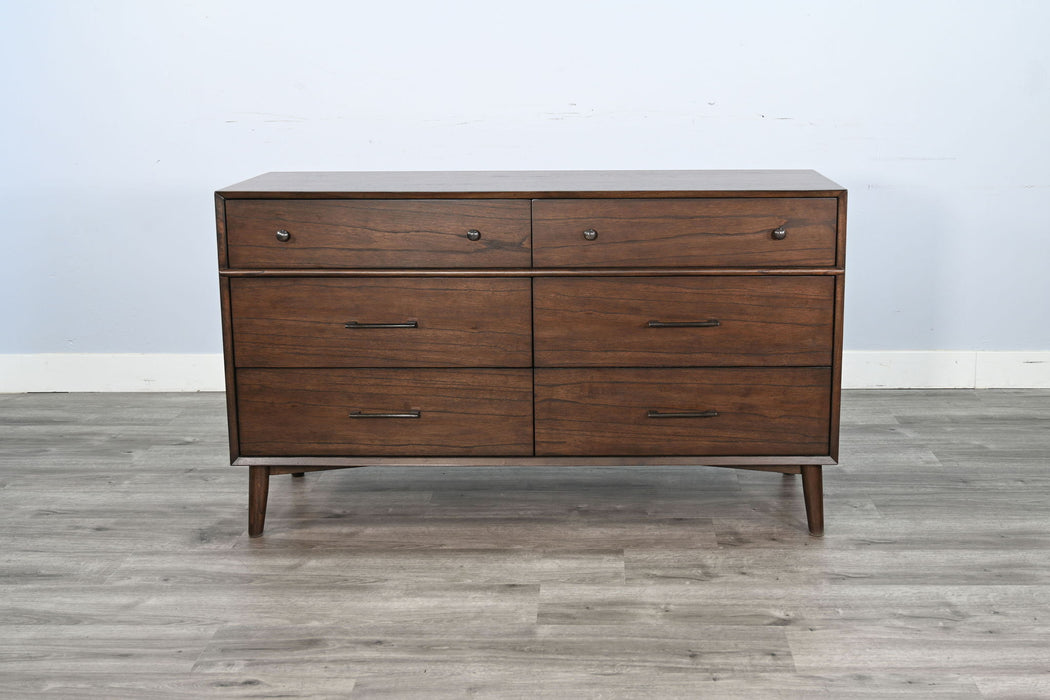 Mid-Century Modern - Mid-Century Modern Walnut 6 Drawer Dresser - Walnut