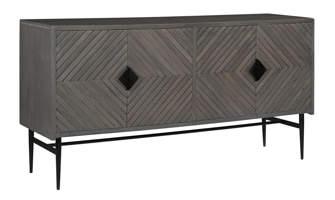 Umbriel - Four Door Credenza - Gray / Black