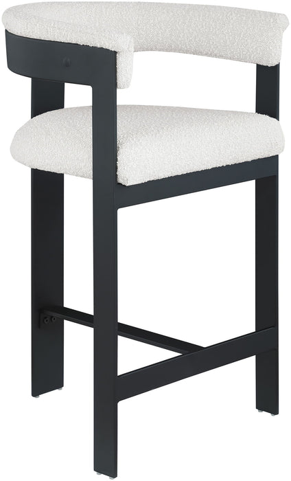 Romeo - Boucle Counter Stool With Black Base (Set of 2)