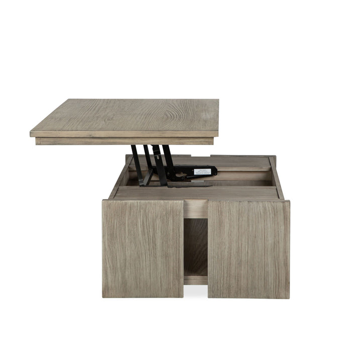 Conrad - Rectangular Lift Top Storage Cocktail Table With Casters - Stone Harbor Gray