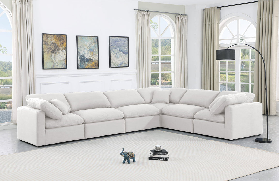 Indulge - Linen 6 Piece Modular Corner Sectional - White
