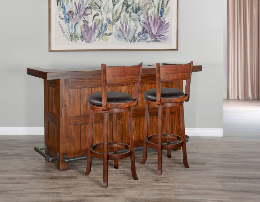 3 Piece Farmhouse Wood Home Bar Set - Vintage Mocha