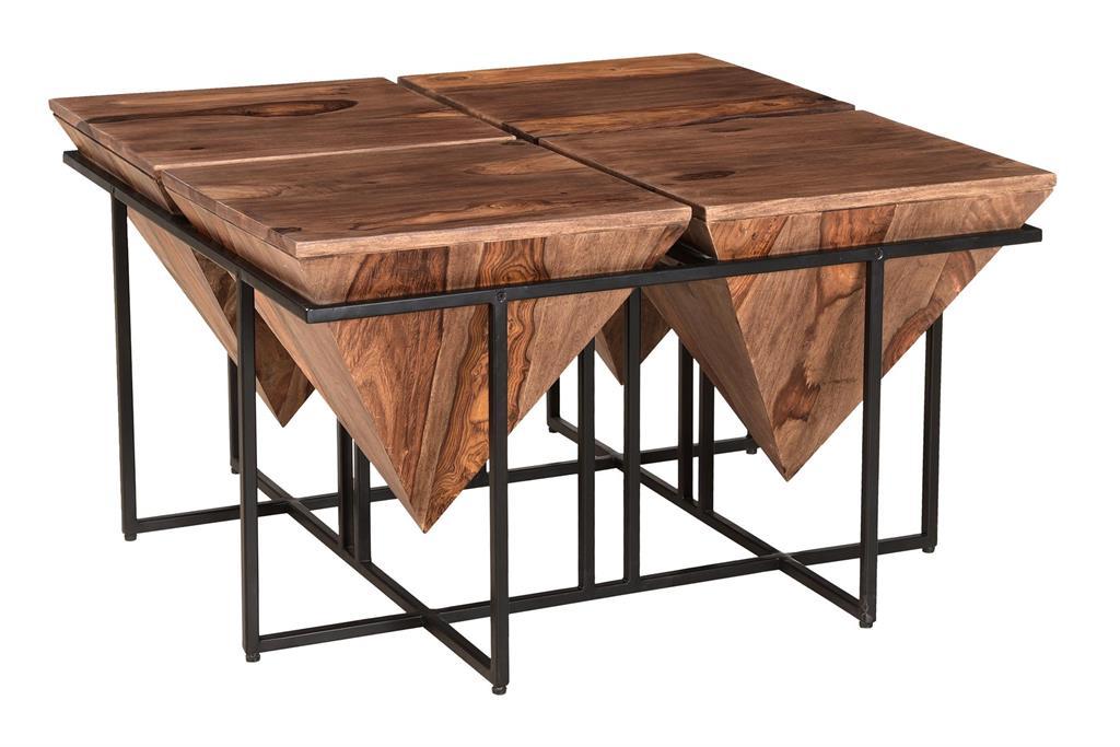 Ridgeline - Square Pyramid Cocktail Table - Nut Brown