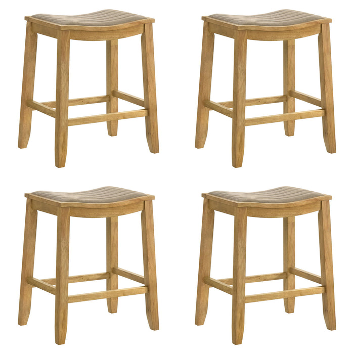 Iyani - Coastal Modern Wood Counter Height Kitchen Bar Stool