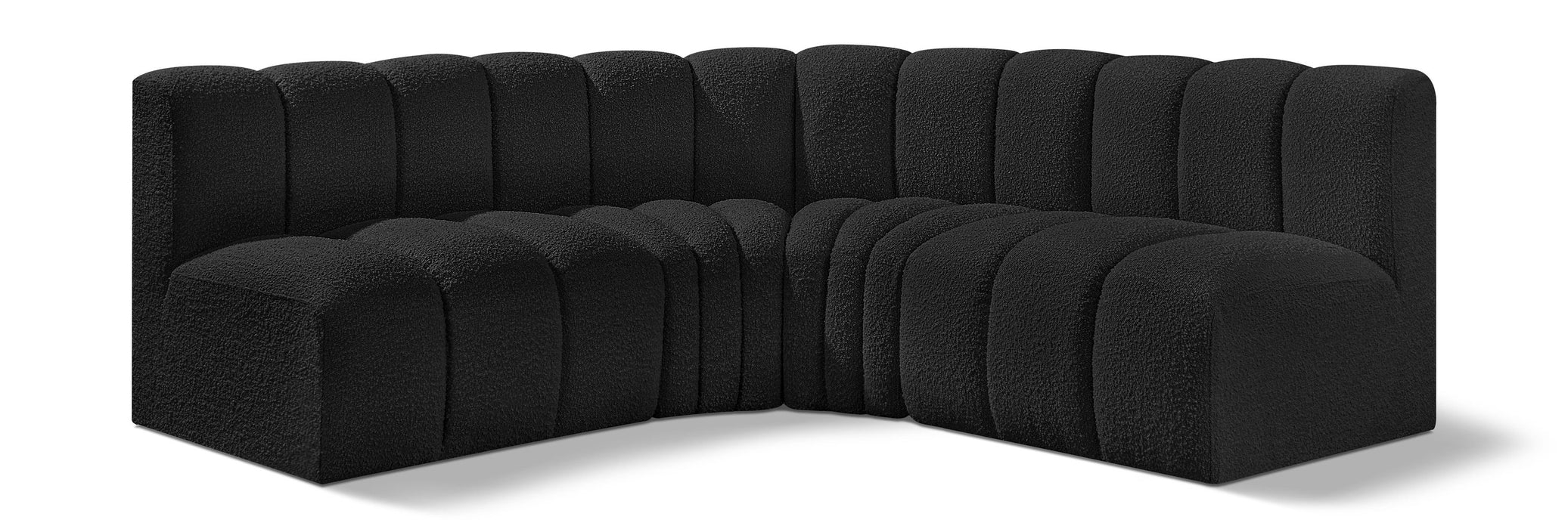 Arc - Boucle Fabric 4 Piece Corner Modular Sofa