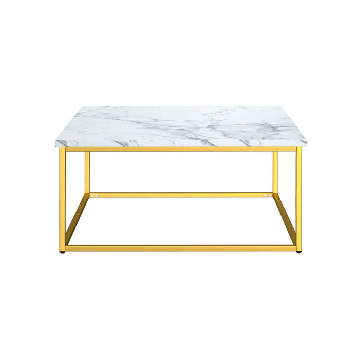 Driscoll - Coffee Table - White / Gold