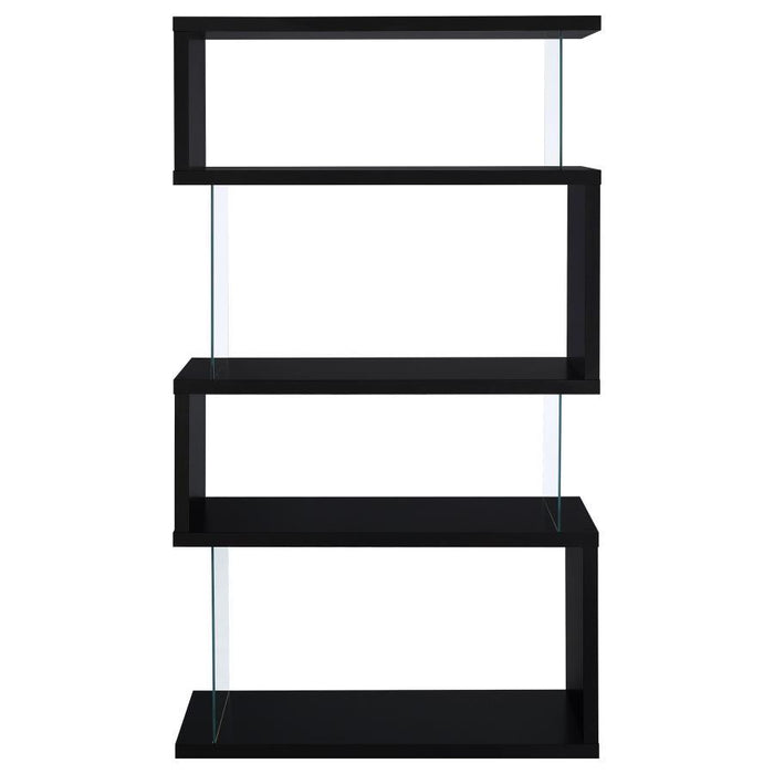 Emelle - 4-Shelf Glass Panel Bookshelf