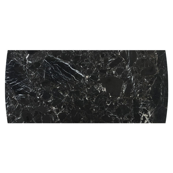 Estella - Dining Table With Marble Top - Black Natural Marble Top & Walnut