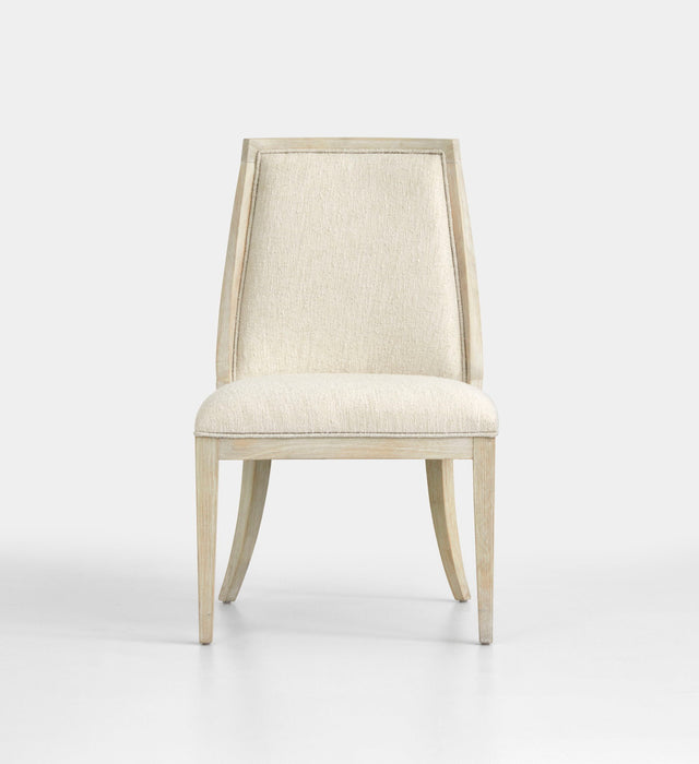Herringbone Ridge - Upholstered Host Chair (Set of 2) - Clara Natural