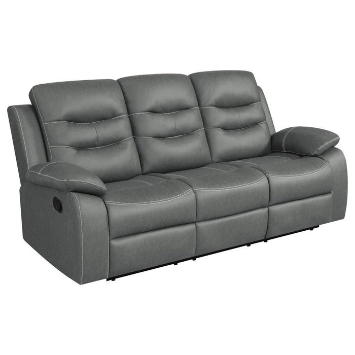 Nova - Upholstered Motion Reclining Sofa - Dark Grey