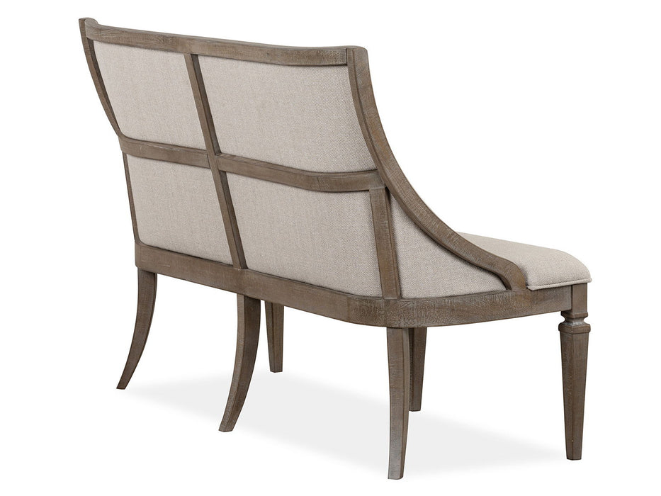 Lancaster - Bench With Upholstered Seat & Back - Dovetail Gray