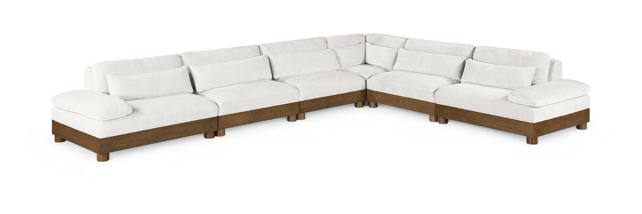 Turin - Chenille Fabric Upholstered Modular Sectional - Cream