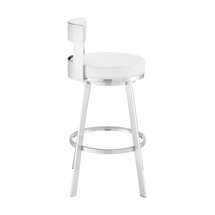 Flynn - Swivel Bar Stool -  Brushed Steel